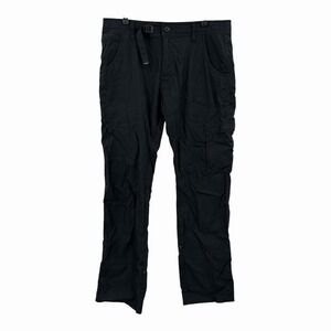 PrAna Zion Pants Mens 33x31 Cargo Belted Stretch Relaxed Hiking Outdoors Black